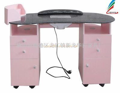 Salon Furniture Nail Dryer Table with Glass Top