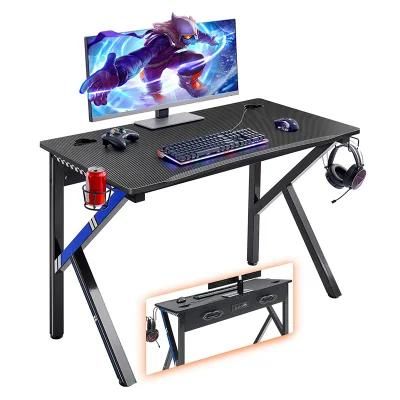 Wholesale Wooden K Shaped Gaming Desk Modern PC Ergonomic Game Table Black Office Computer Desks Small Desk