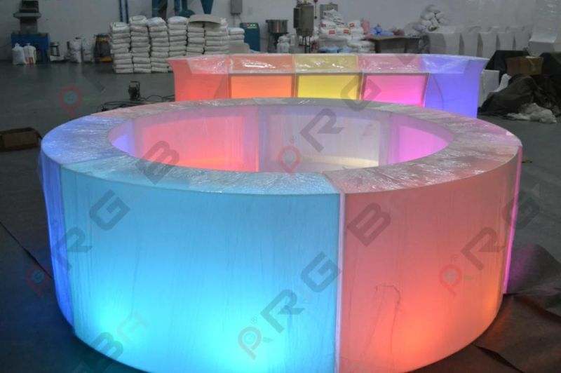 Rigeba Disco KTV Change Color LED Furniture Rechargeable LED Bar Counter for Club