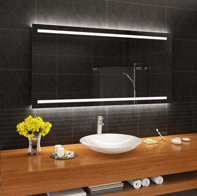 China Customized Corner Hotel Modern Bath Decor LED Lighted Mirror with IP44