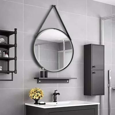 Black Golden Metal Frame Framed Round Bathroom Vanity Wall Mirror