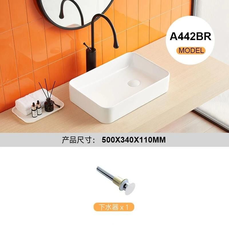 White Ceramic Kitchen Sink Bathroom Accessories Wash Hand Basin Top Grade Modern Design Upc Sink Hot Sale Rectangle Shape Vanity