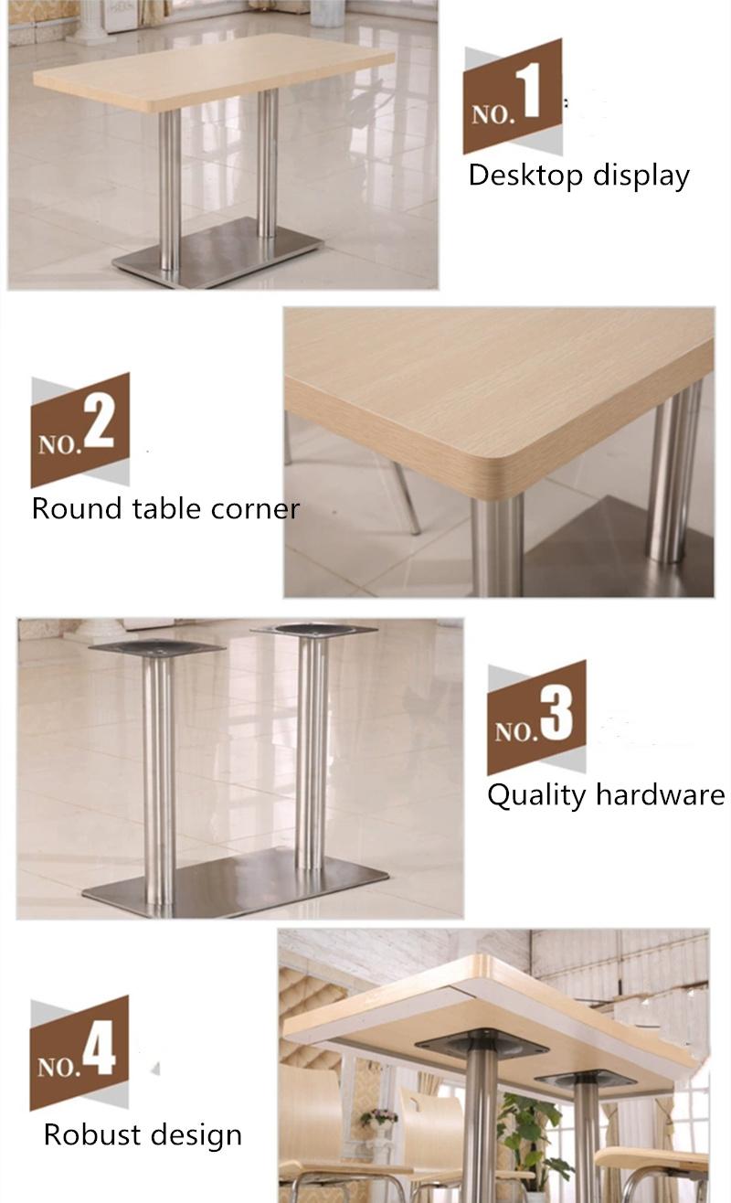 Cheap Simple Design Restaurant Furniture Steel Leg Dining Furniture Set Dining Table