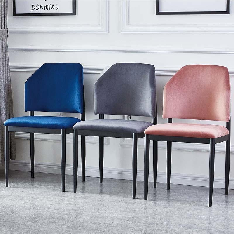 Modern Bar Hotel Home Furniture Fabric Metal Steel Dining Chair for Outdoor