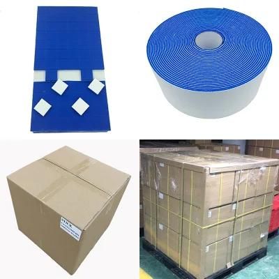 Blue Non-Adhesive EVA Rubber Foam Pads for Glass Shipping on Rolls Paper Liner 25*25*5+1.5mm