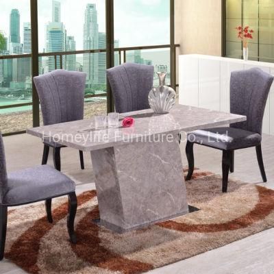 Commercial Furniture Long Side Rectangle Solid Marble Dining Table