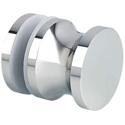 Polished Chrome Solid SUS304 Stainless Steel Single Sided Shower Glass Door Knob Handle Pull 1-3/5inch Dia
