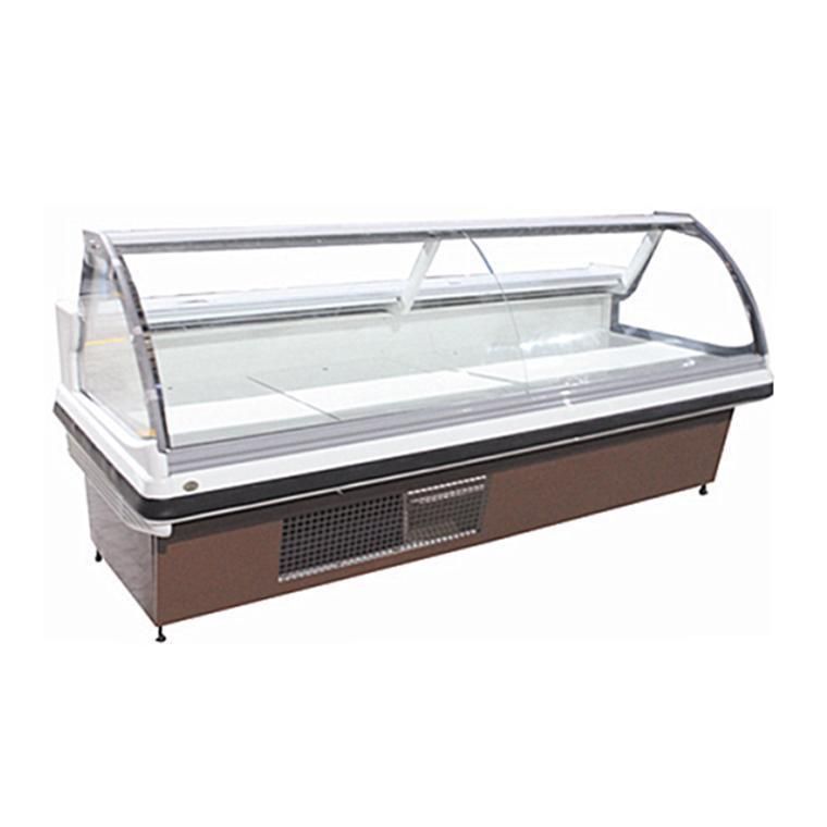 Commercial Curved Glass Deli Food Cold Display Showcase for Supermarket