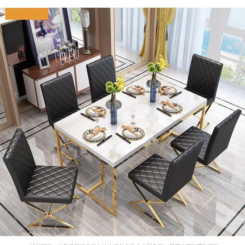 Modern Restaurant Light Luxury Glass Square Dining Table