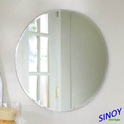 Unframed Round Mirror with Flat Beveled Pencil Edge/ C- Edge Mirror Glass China Manufacturer, Edge Work Mirror Glass