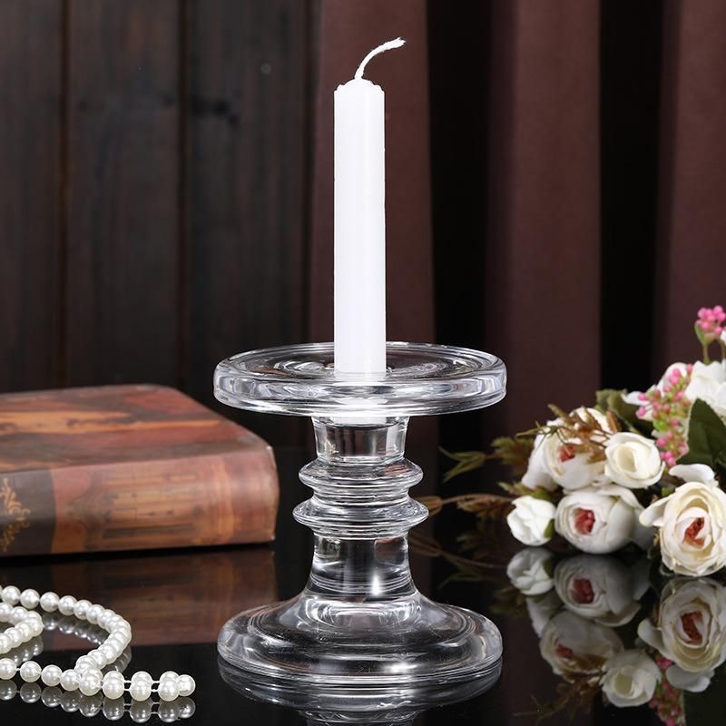 European and American Style Household Creative Retro Glass Handicraft Candlestick Contracted Ins Romantic Table Decoration Candlestick