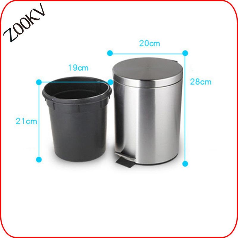 Stainless Steel Pedal Wastebin Dustbin Trash Indoor Room Recycle Gold Color 5L 8L 12L