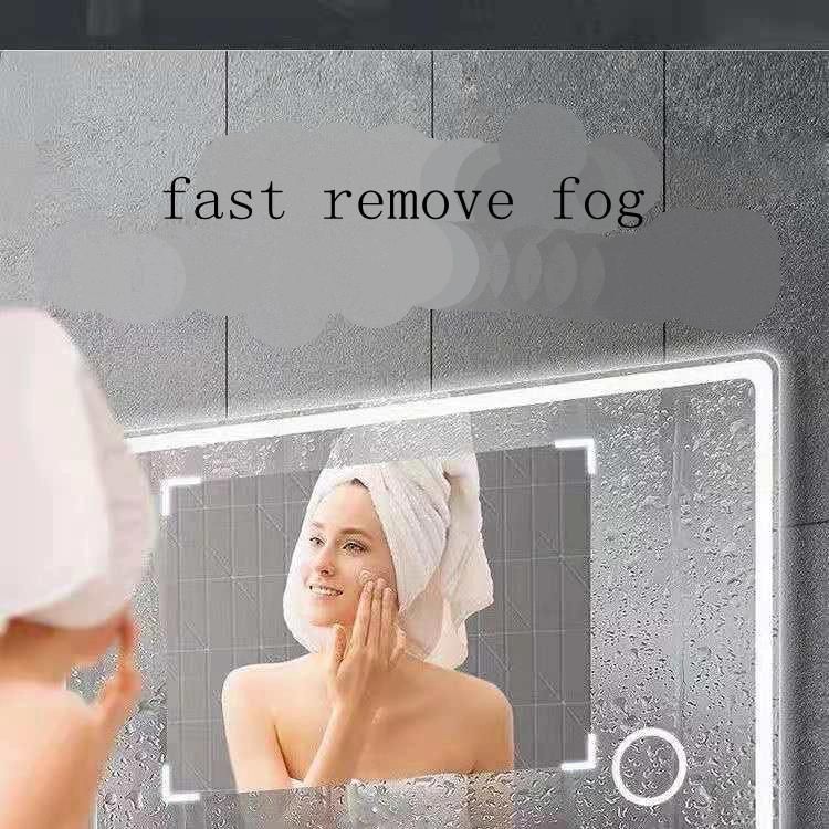 Wall Silver Smart LED Laminated Defogger Timer Furniture Bathroom Mirror