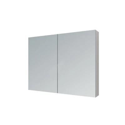 Modern Fashion Wall-Mounted White Mirror Cabinet with Glass Separator