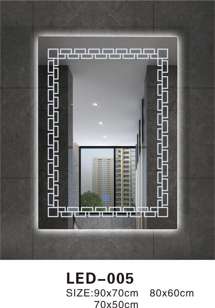 Customized Bathroom LED Mirror with Two Sides Decorative Border