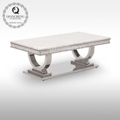 Simple Design Stone Rectangular Marble Top Center Table