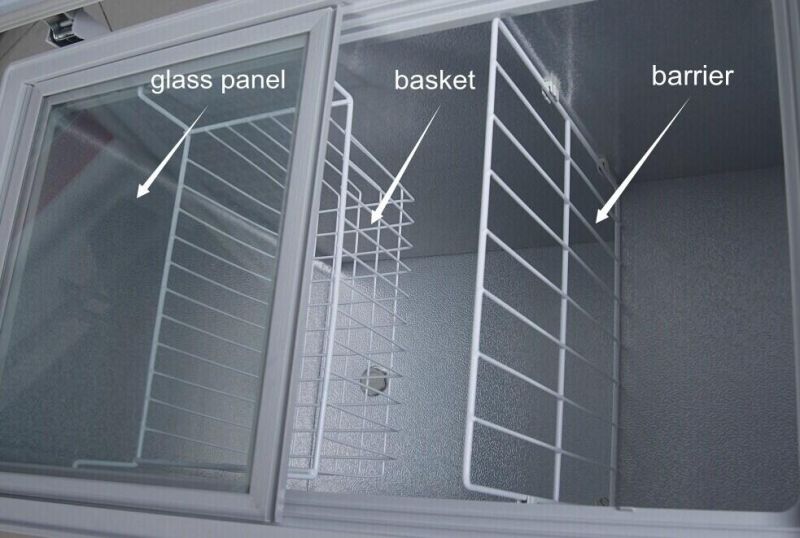 Large Arc-Shaped Glass Sliding Door Refrigerating Freezer Showcase for Super Market