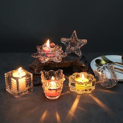 Machine Made Cheap Clear Wedding Decoration Romantic Glass Candle Holder for Christmas House Party